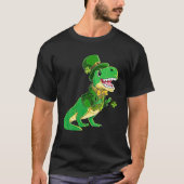 Leprechaun Dinosaur Tuxedo en Shamrock for St Pat T-shirt (Voorkant)