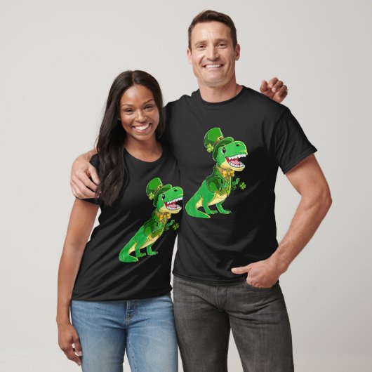Leprechaun Dinosaur Tuxedo en Shamrock for St Pat T-shirt (Unisex)