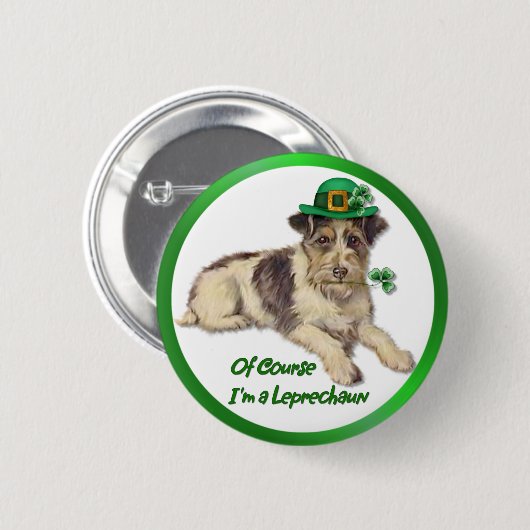 Leprechaun Dog Ronde Button 5,7 Cm (Voorkant /achterkant)