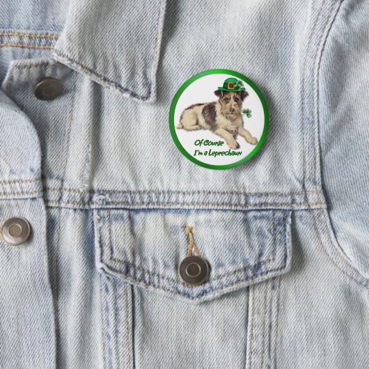 Leprechaun Dog Ronde Button 5,7 Cm (In situ)