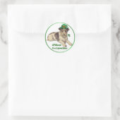 Leprechaun Dog Ronde Sticker (Tas)