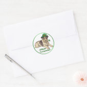 Leprechaun Dog Ronde Sticker (Envelop)