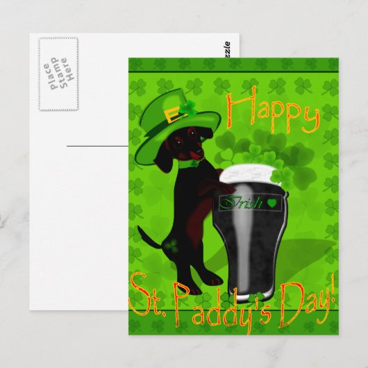 Leprechaun Doxie Briefkaart (Voorkant / Achterkant)