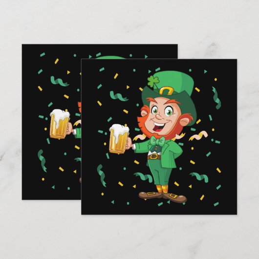 Leprechaun Drink Beer St. Patrick's Day (Voorkant / Achterkant)