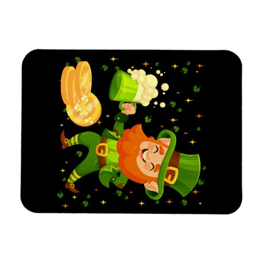 Leprechaun Drink Beer St. Patrick's Day Magneet (Horizontaal)