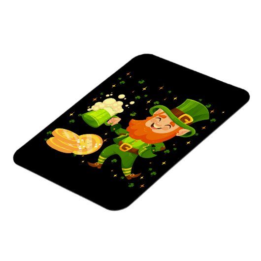 Leprechaun Drink Beer St. Patrick's Day Magneet (Linkerzijde)