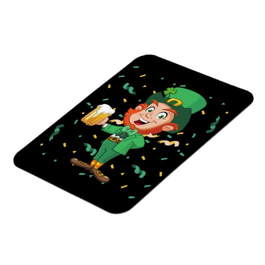 Leprechaun Drink Beer St. Patrick's Day Magneet (Linkerzijde)