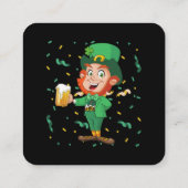 Leprechaun Drink Beer St. Patrick's Day Vierkante Visitekaartje (Achterkant)