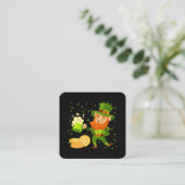 Leprechaun Drink Beer St. Patrick's Day Vierkante Visitekaartje (Staand voorkant)