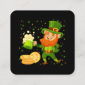 Leprechaun Drink Beer St. Patrick's Day Vierkante Visitekaartje (Achterkant)