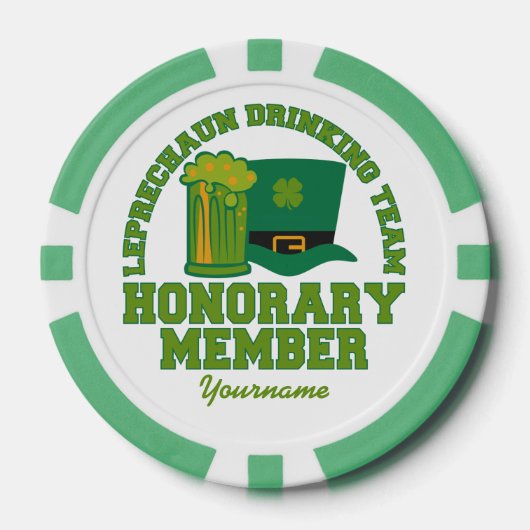 Leprechaun Drink Team op maat gemaakte poker chips (Voorkant)