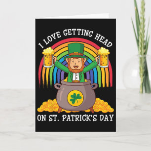 Leprechaun Drinkt Bier Ik Hou Van Een Klap Op St. Kaart