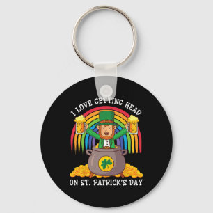 Leprechaun Drinkt Bier Ik Hou Van Een Klap Op St. Sleutelhanger