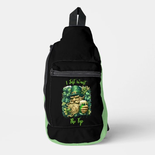 Leprechaun en bier sling bag (Voorkant)