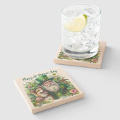 Leprechaun en Dog Stone Onderzetter (Zijkant)