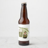 Leprechaun en Green Beer St. Patrick's Day Bier Etiket (Voorkant)