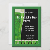 Leprechaun en Green Beer St. Patrick's Day Party Kaart (Voorkant)
