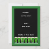 Leprechaun en Green Beer St. Patrick's Day Party Kaart (Achterkant)