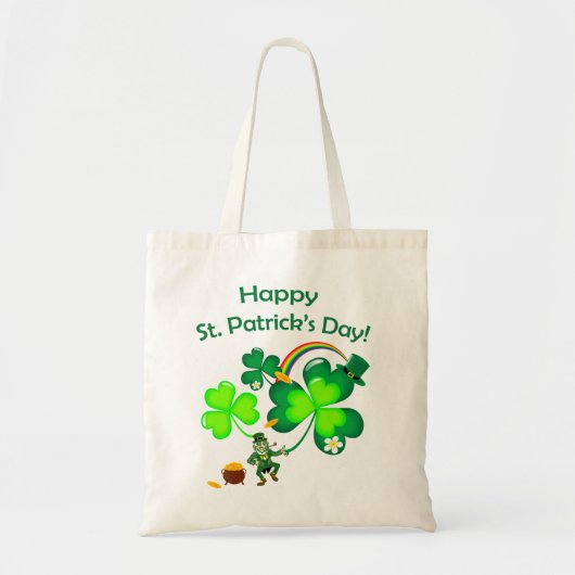 Leprechaun en klavertje vier tote bag (Voorkant)