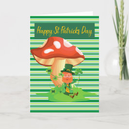 Leprechaun en paddenstoel St. Patrick's Day Card Feestdagen Kaart