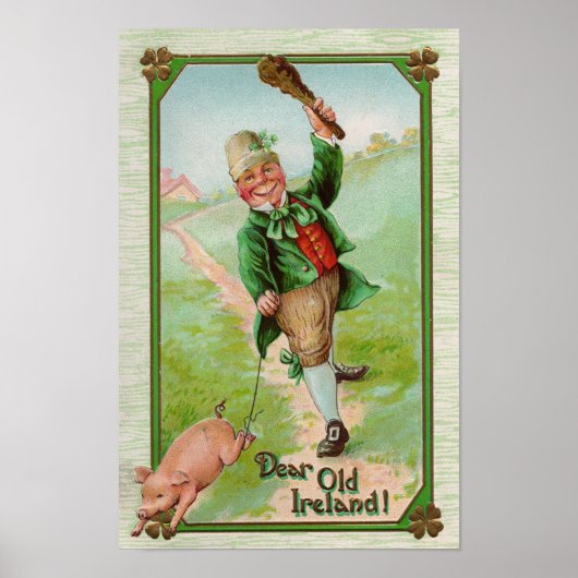 Leprechaun en Pig St Patrick's Day Poster (Voorkant)