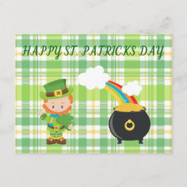 Leprechaun en pot met goud. briefkaart