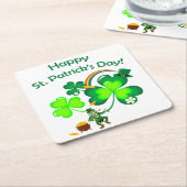 Leprechaun en Shamrock Kartonnen Onderzetters (Schuin)