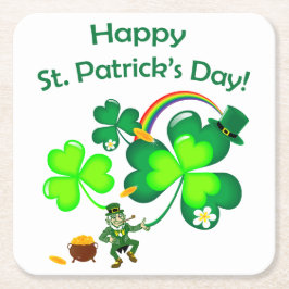Leprechaun en Shamrock Kartonnen Onderzetters