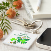 Leprechaun en Shamrock Sleutelhanger (Voorkant Rechts)