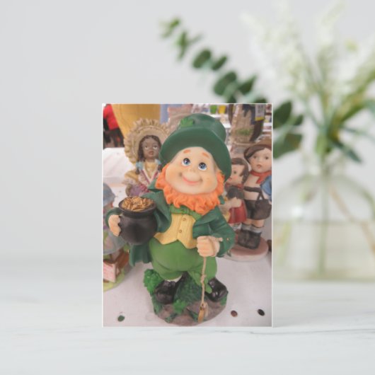 Leprechaun Figurine Briefkaart (Staand voorkant)