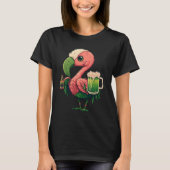 Leprechaun Flamingo Beer Irish Flamingo St Patrick T-shirt (Voorkant)