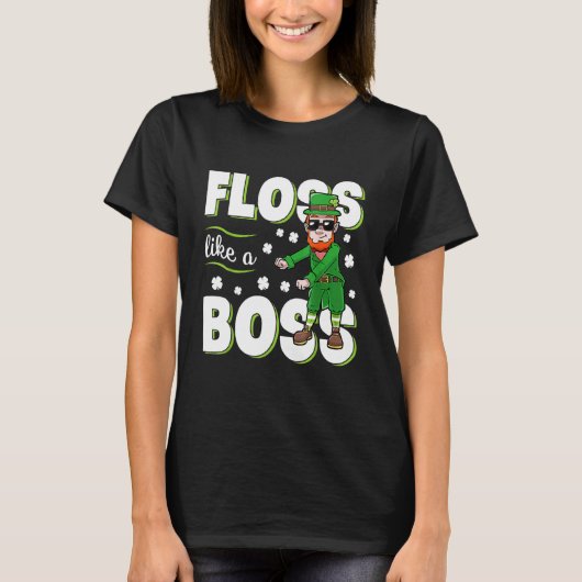 Leprechaun Floss Like A Boss St Patricks Day Boys  T-shirt (Voorkant)