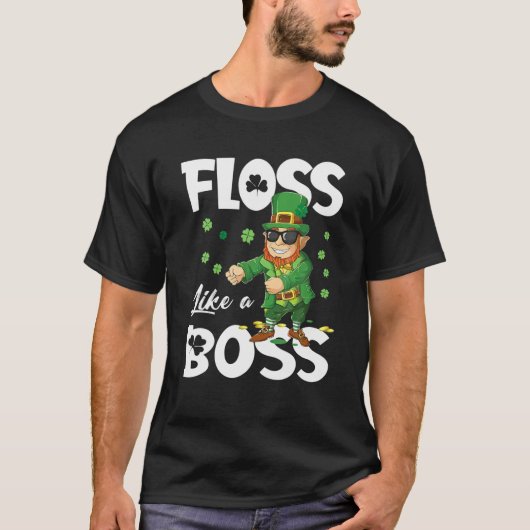 Leprechaun Floss like a boss T St Patricks Day Boy T-shirt (Voorkant)