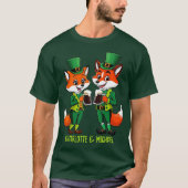 Leprechaun Fox Paar Naam St Patrick's Day Green T-shirt (Voorkant)
