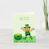 Leprechaun Geluk van de Ierse kaart (Voorkant)