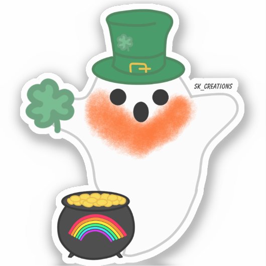 Leprechaun Ghost Sticker (Voorkant)