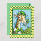 LEPRECHAUN GIRAFFE, COLORFUL ST. PATRICK'S DAG BRIEFKAART (Voorkant / Achterkant)