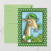 LEPRECHAUN GIRAFFE, COLORFUL ST. PATRICK'S DAG BRIEFKAART (Voorkant / Achterkant)