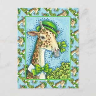 LEPRECHAUN GIRAFFE, COLORFUL ST. PATRICK'S DAG BRIEFKAART