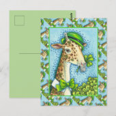 LEPRECHAUN GIRAFFE, COLORFUL ST. PATRICK'S DAG BRIEFKAART (Voorkant / Achterkant)