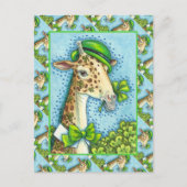 LEPRECHAUN GIRAFFE, COLORFUL ST. PATRICK'S DAG BRIEFKAART (Voorkant)