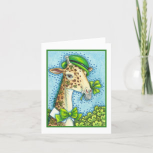 LEPRECHAUN GIRAFFE, COLORFUL ST. PATRICK'S DAG FEESTDAGEN KAART