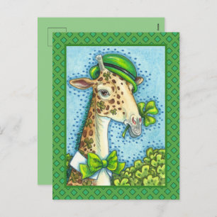 LEPRECHAUN GIRAFFE, COLORFUL ST. PATRICK'S DAG FEESTDAGENKAART