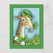 LEPRECHAUN GIRAFFE, COLORFUL ST. PATRICK'S DAG FEESTDAGENKAART (Voorkant)