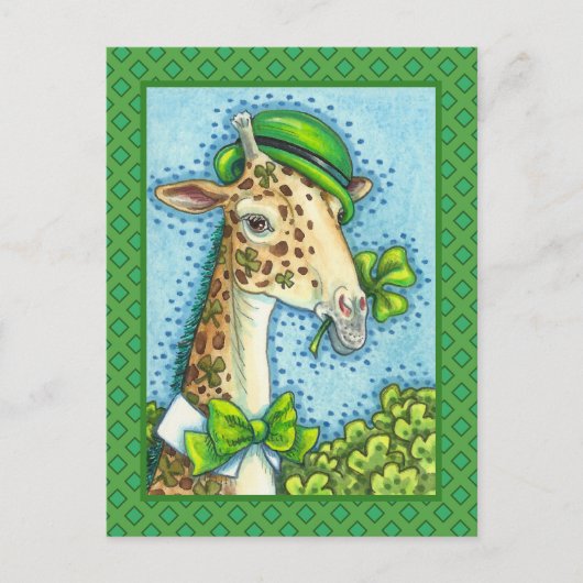 LEPRECHAUN GIRAFFE, COLORFUL ST. PATRICK'S DAG FEESTDAGENKAART (Voorkant)