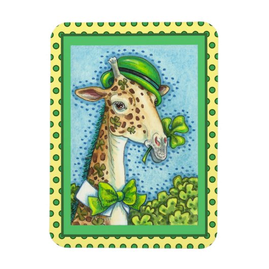 LEPRECHAUN GIRAFFE, COLORFUL ST. PATRICK'S DAG MAGNEET (Verticaal)