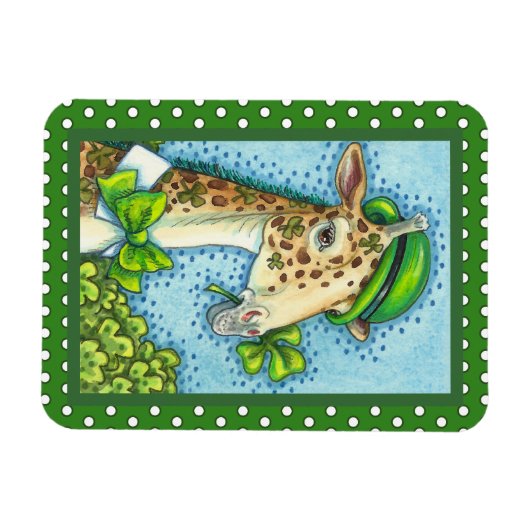 LEPRECHAUN GIRAFFE, COLORFUL ST. PATRICK'S DAG MAGNEET (Horizontaal)
