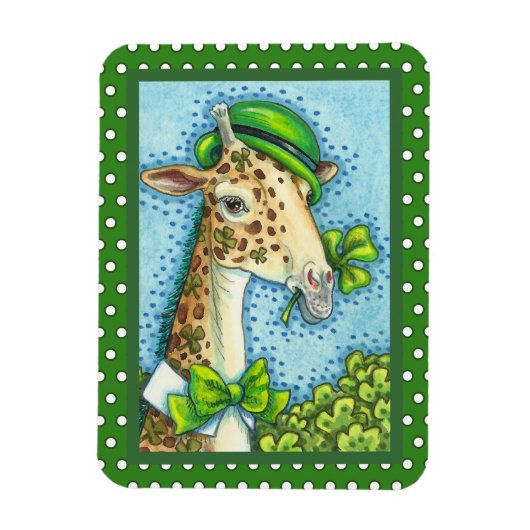 LEPRECHAUN GIRAFFE, COLORFUL ST. PATRICK'S DAG MAGNEET (Verticaal)
