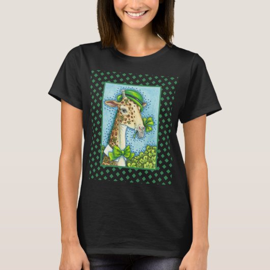 LEPRECHAUN GIRAFFE KLEURRIJKE ST. PATRICK'S DAY LE T-SHIRT (Voorkant)