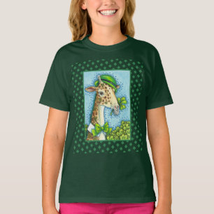 LEPRECHAUN GIRAFFE KLEURRIJKE ST. PATRICK'S DAY LE T-SHIRT